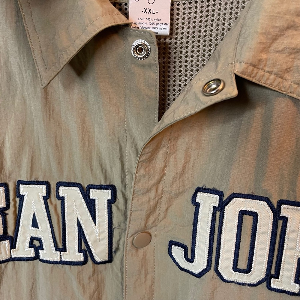 Sean John Jacket Men’s 2XL Beige Snap Buttons Hip Hop Streetwear Varsity - Picture 5 of 7